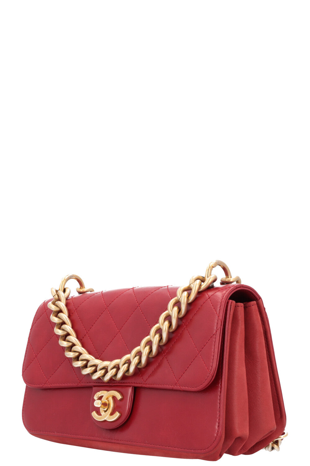 CHANEL Small Single Flap Bag Leather Red