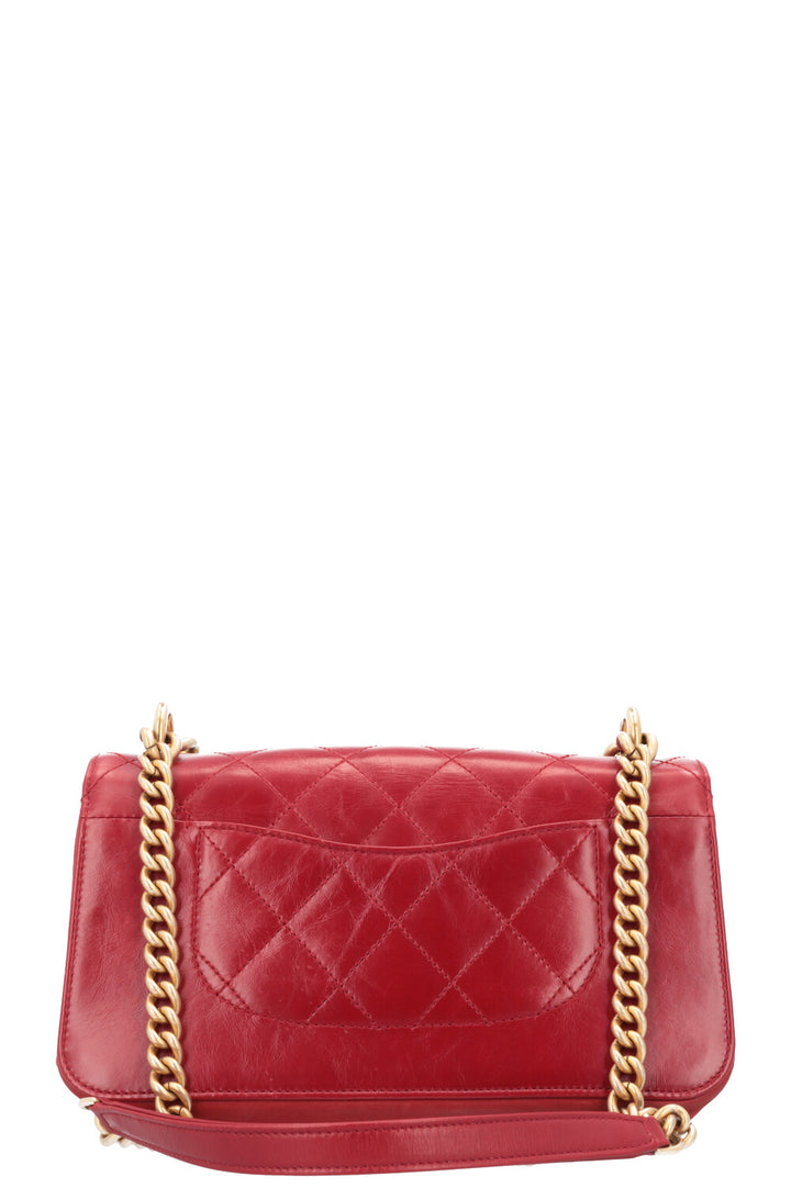 CHANEL Small Single Flap Bag Leather Red