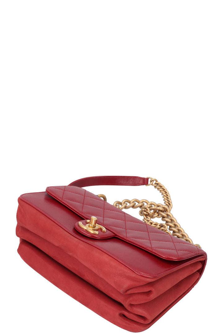 CHANEL Small Single Flap Bag Leather Red