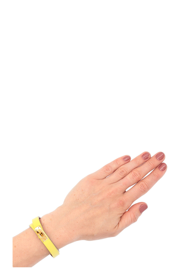 HERMÈS Mini Bracelet Kelly Double Tour Jaune
