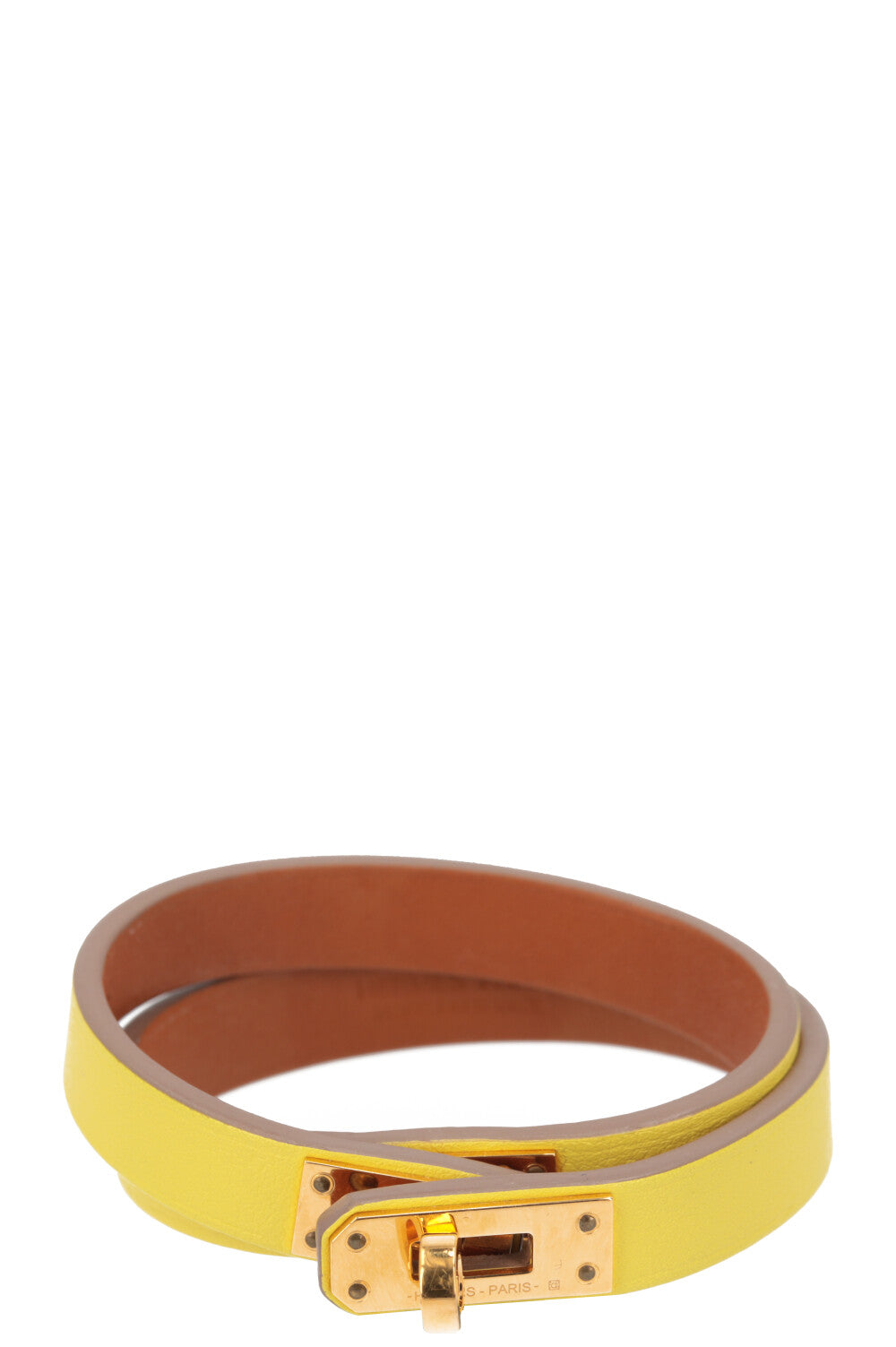 HERMÈS Mini Kelly Bracelet Double Tour Yellow