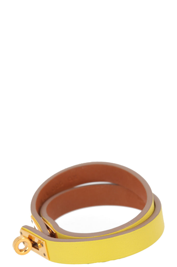 HERMÈS Mini Kelly Bracelet Double Tour Yellow