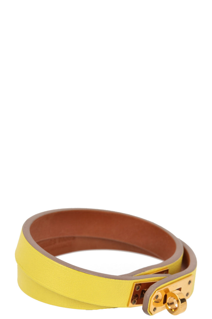 HERMÈS Mini Kelly Bracelet Double Tour Yellow