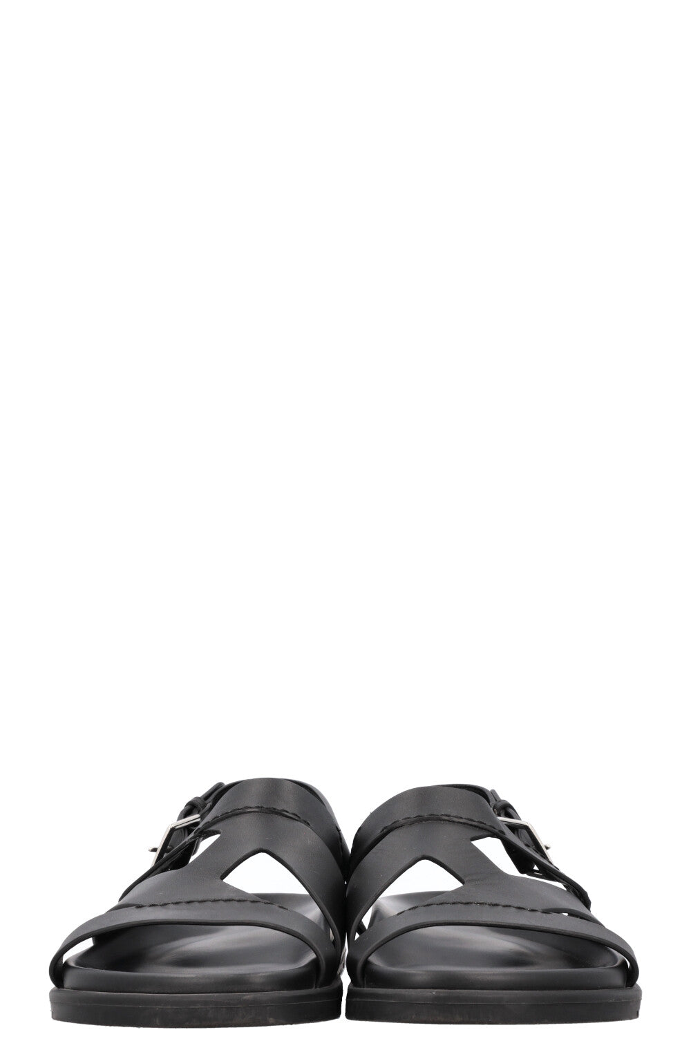 HERMÈS Chronos Sandals Leather Black