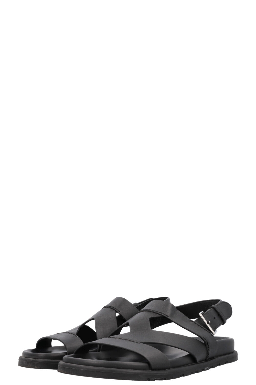 HERMÈS Chronos Sandals Leather Black