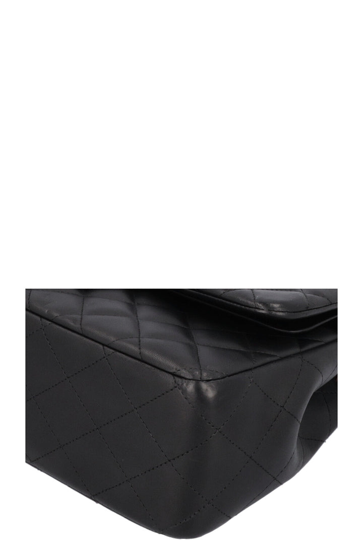 CHANEL Large Double Flap Bag Leather Black