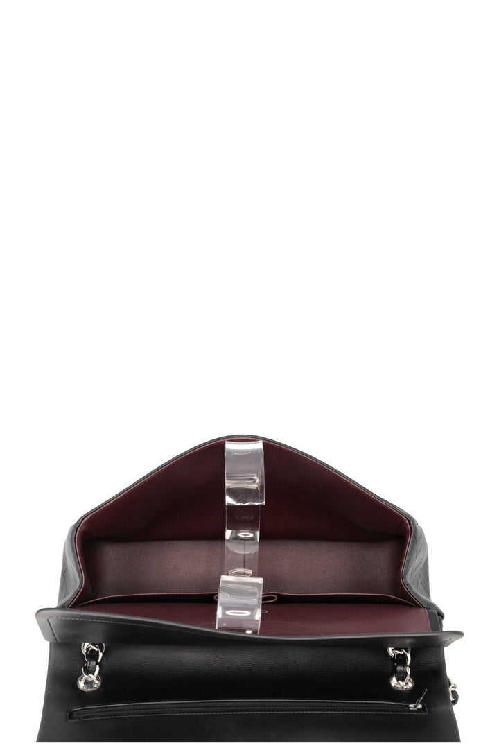 CHANEL Large Double Flap Bag Leather Black