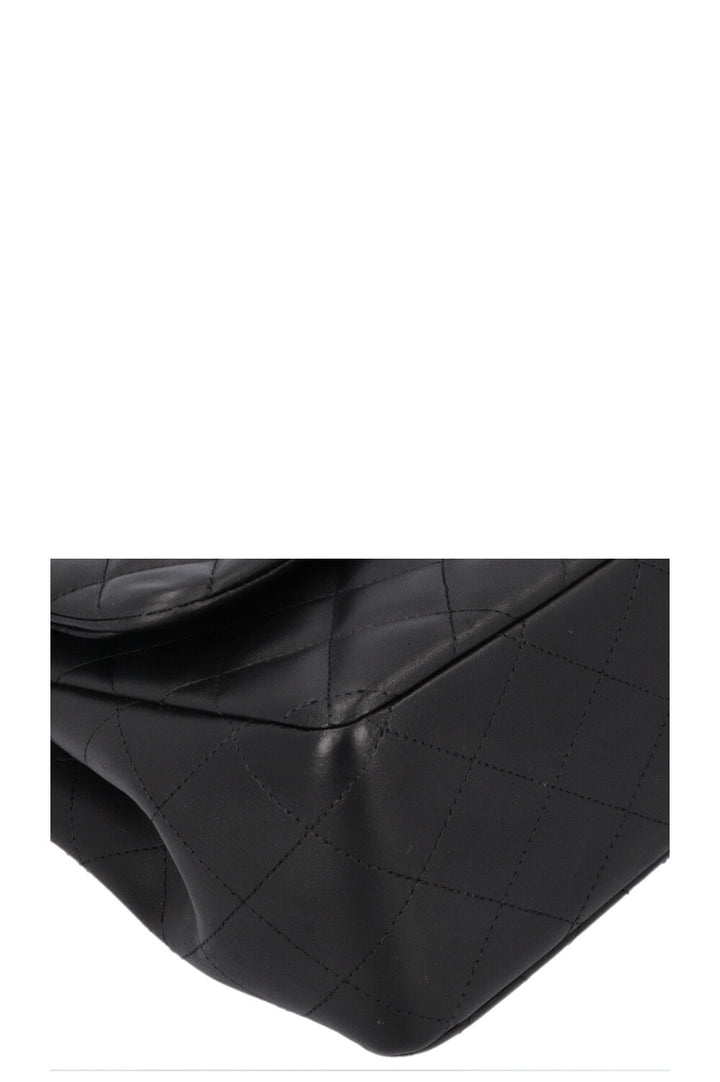 CHANEL Large Double Flap Bag Leather Black