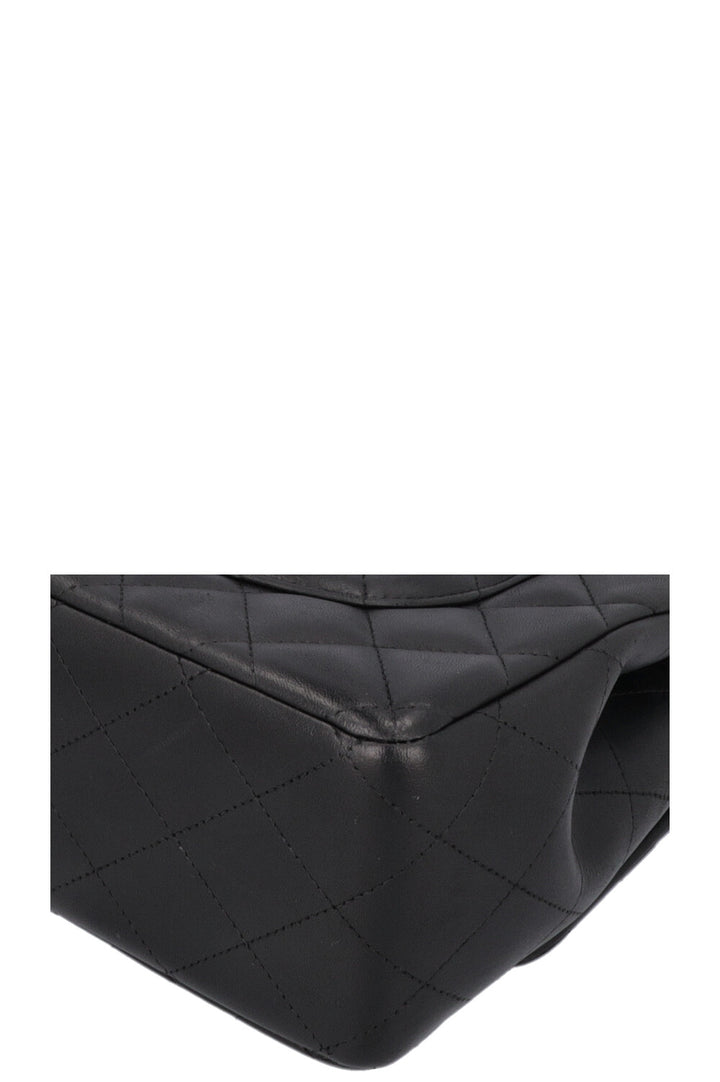 CHANEL Large Double Flap Bag Leather Black