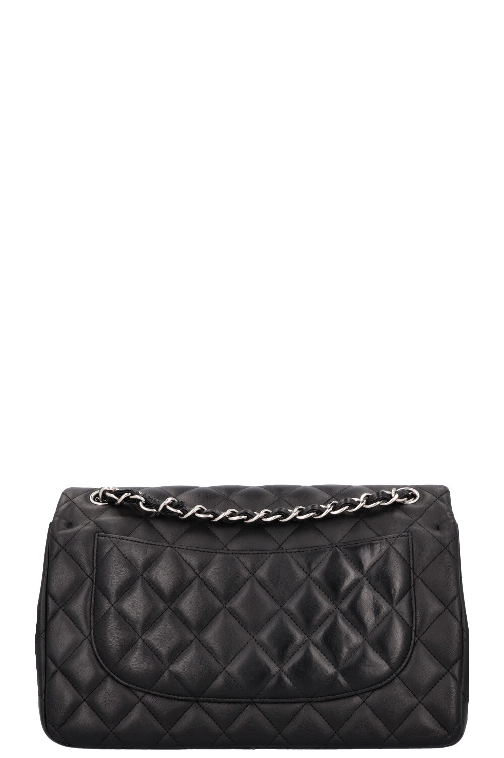 CHANEL Large Double Flap Bag Leather Black