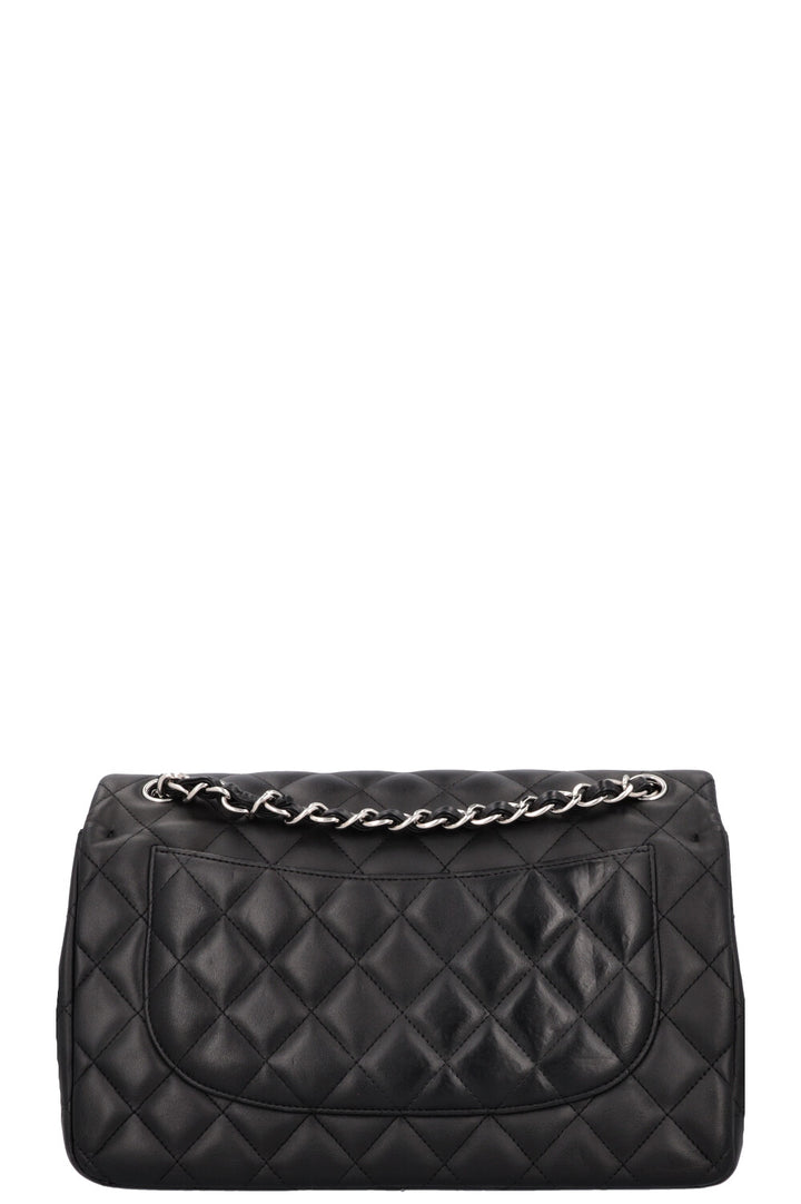 CHANEL Large Double Flap Bag Leather Black