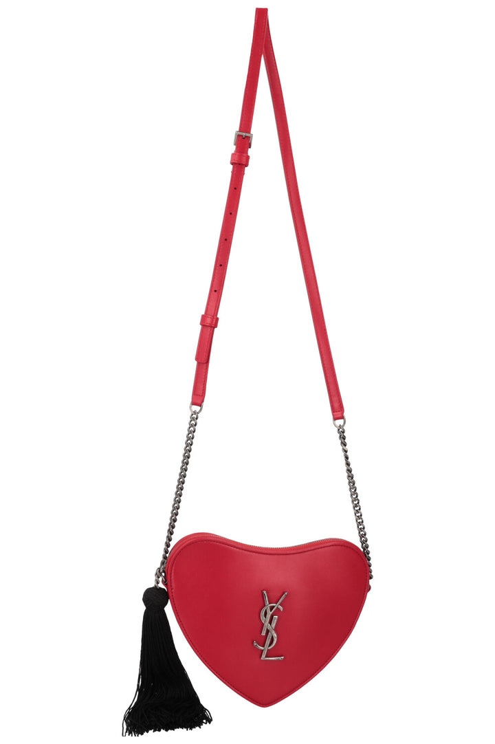 SAINT LAURENT Tassel Heart Bag Red