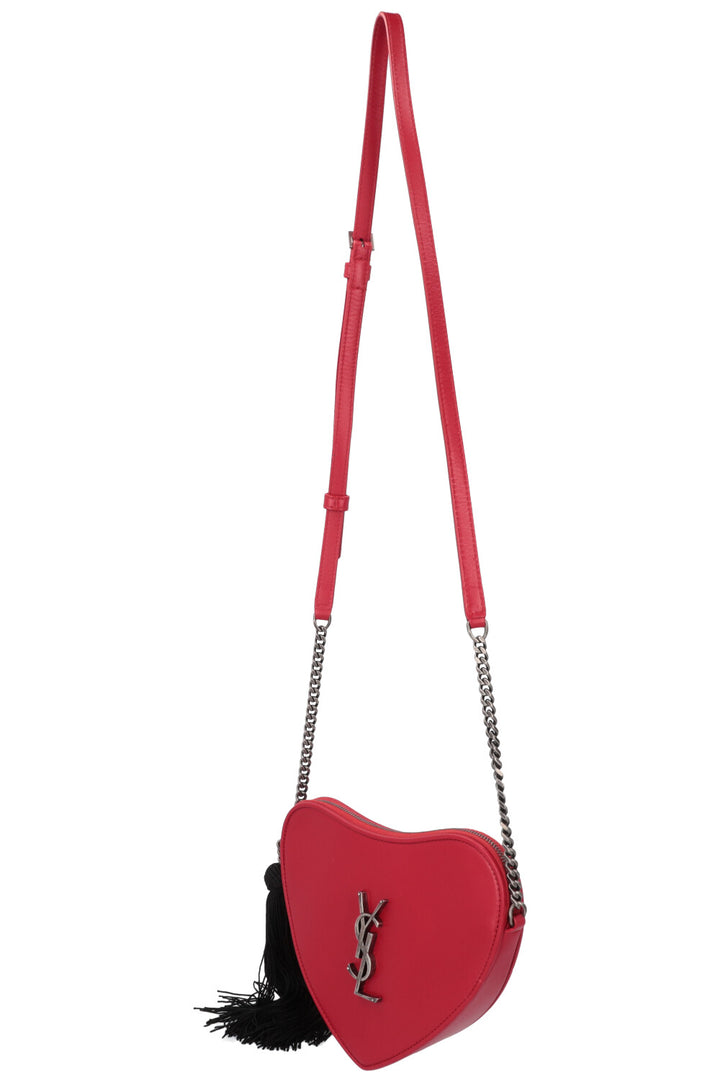 SAINT LAURENT Tassel Heart Bag Red
