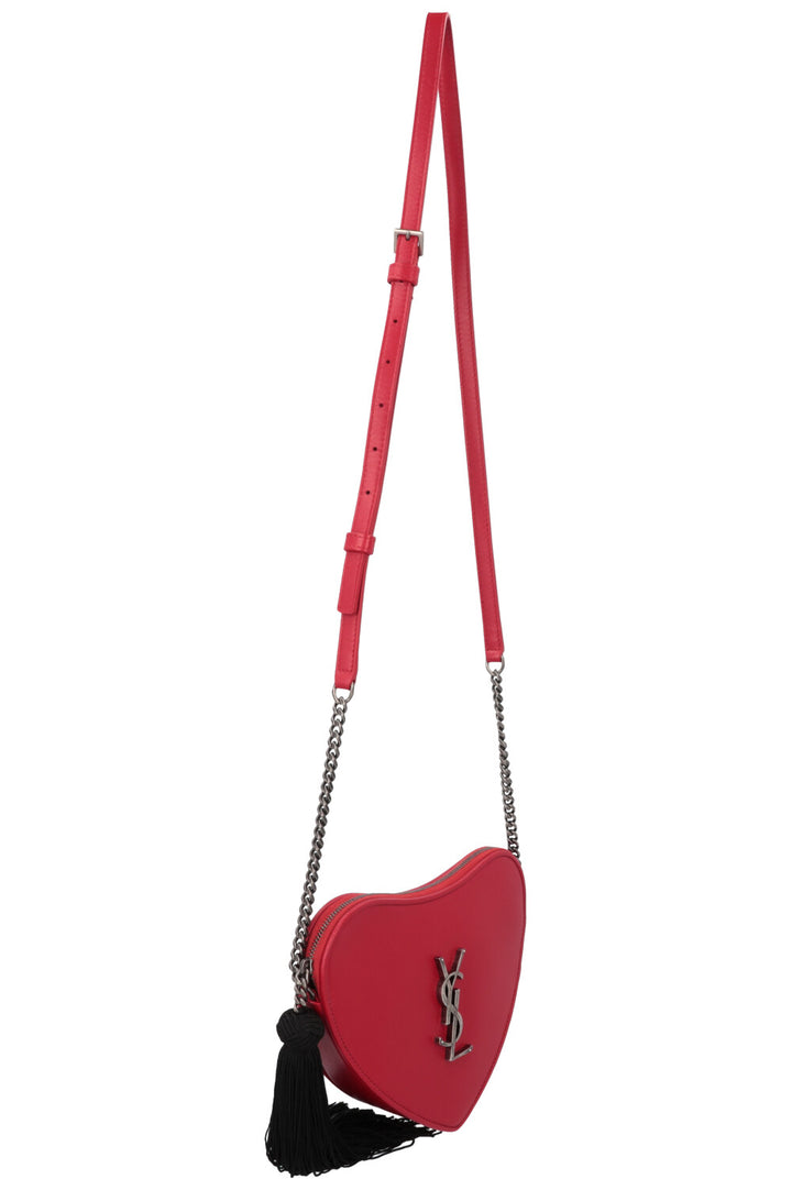 SAINT LAURENT Tassel Heart Bag Red