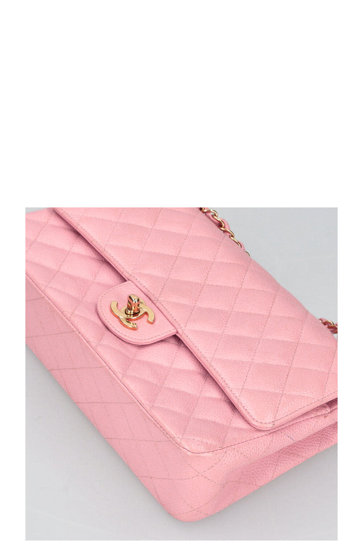 CHANEL Medium Double Flap Bag Caviar Pink