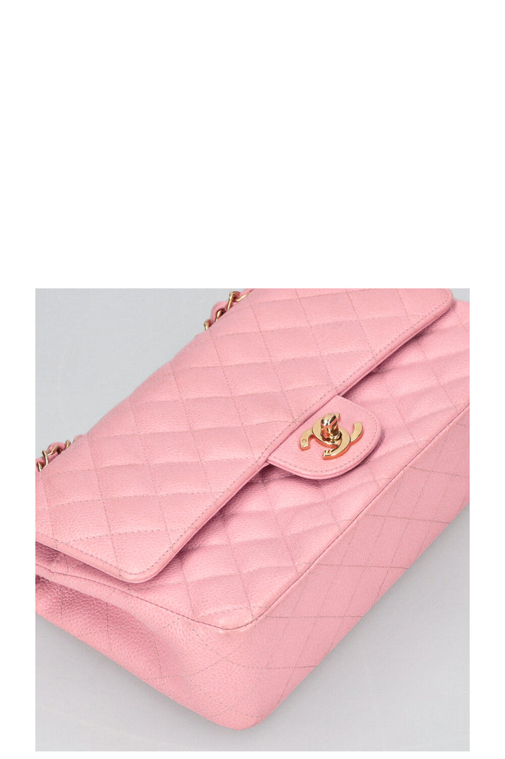 CHANEL Medium Double Flap Bag Caviar Pink