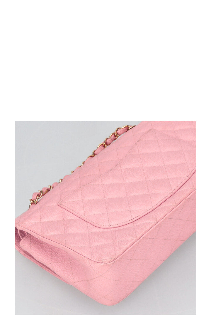 CHANEL Medium Double Flap Bag Caviar Pink