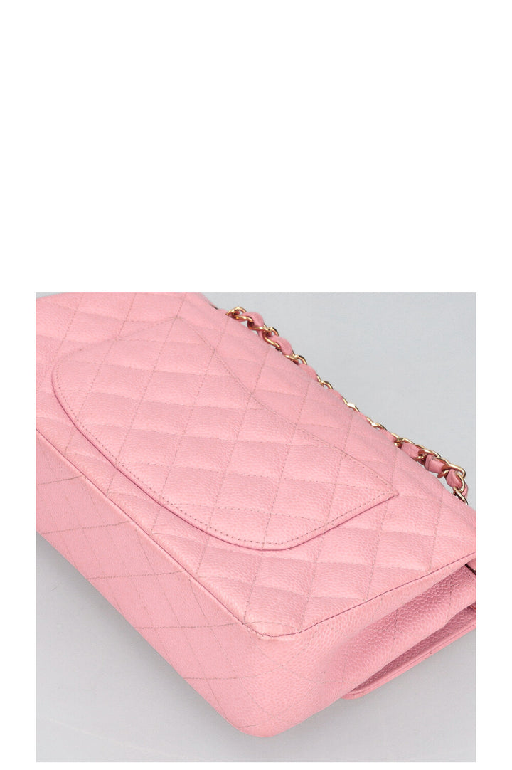 CHANEL Medium Double Flap Bag Caviar Pink