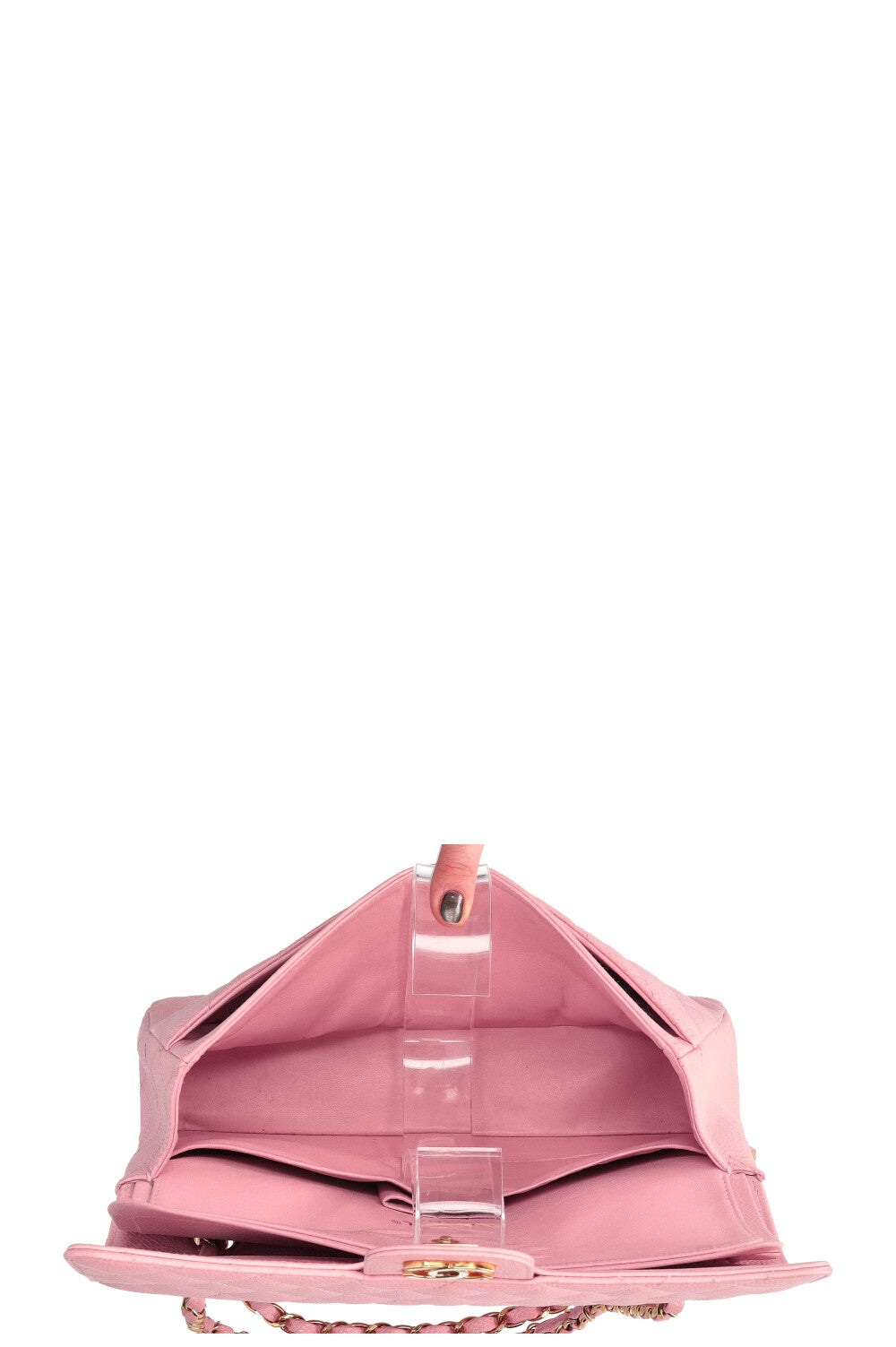 CHANEL Medium Double Flap Bag Caviar Pink