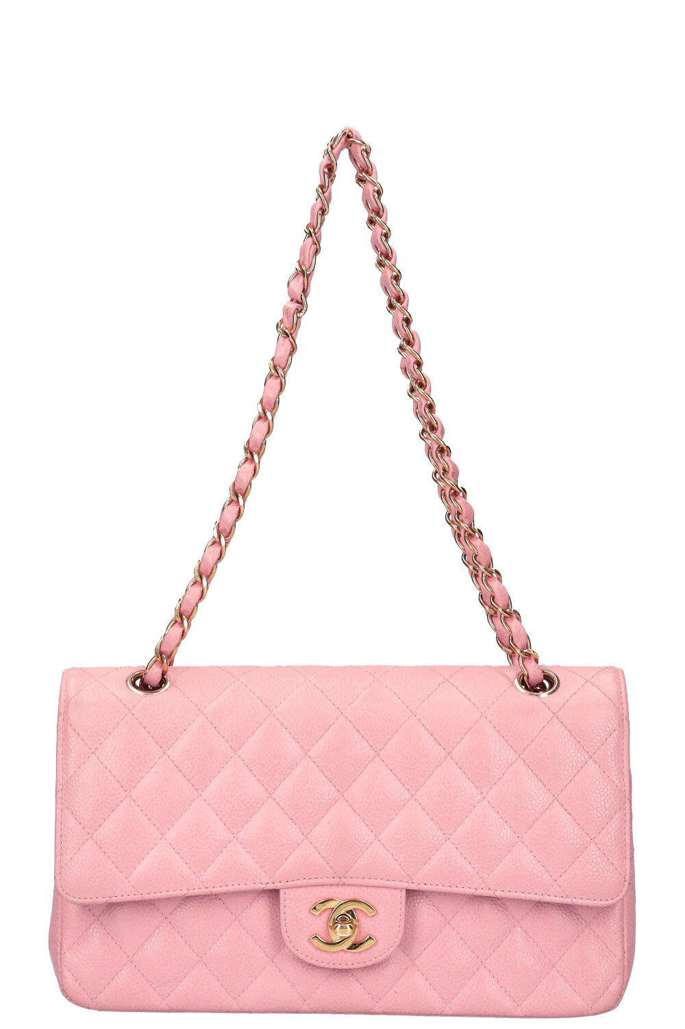 CHANEL Medium Double Flap Bag Caviar Pink