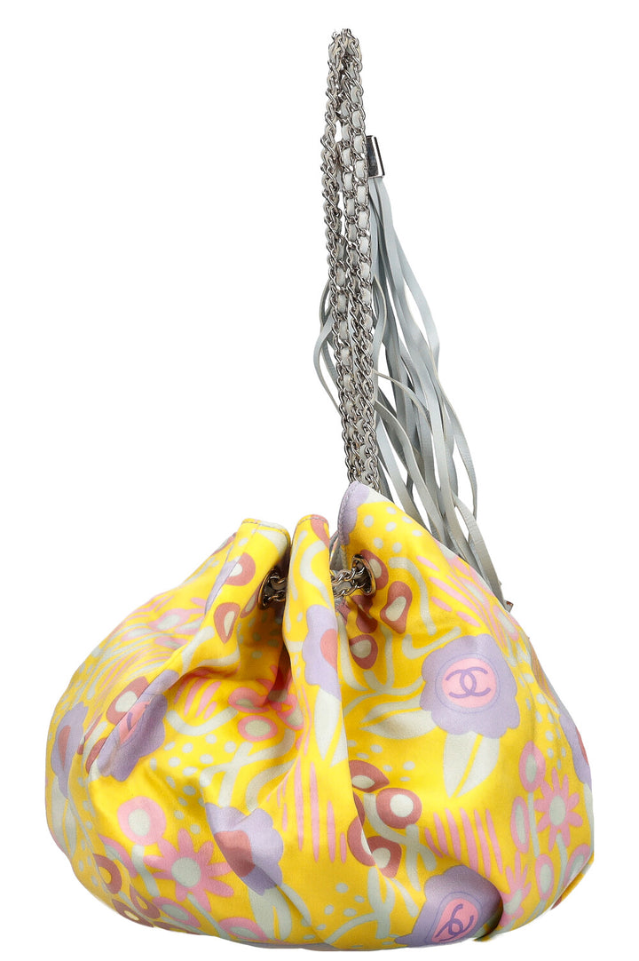 CHANEL Bucket Bag Floral Satin 2003 Summer