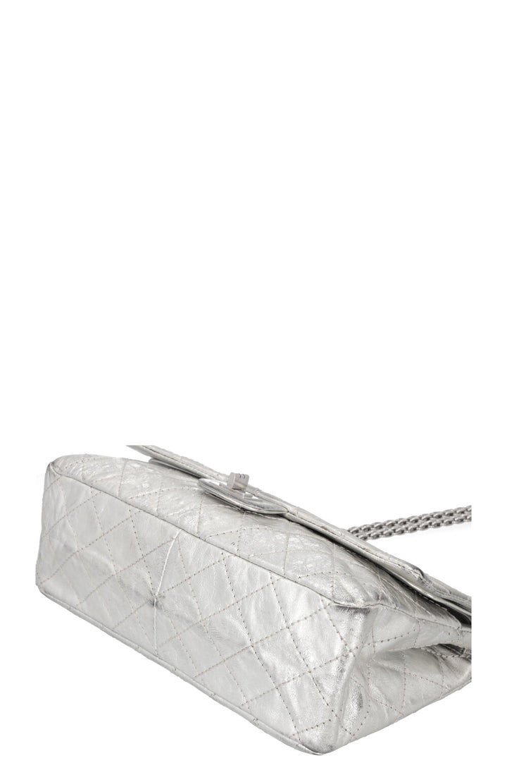 CHANEL 2.55 Double Flap Bag Silver