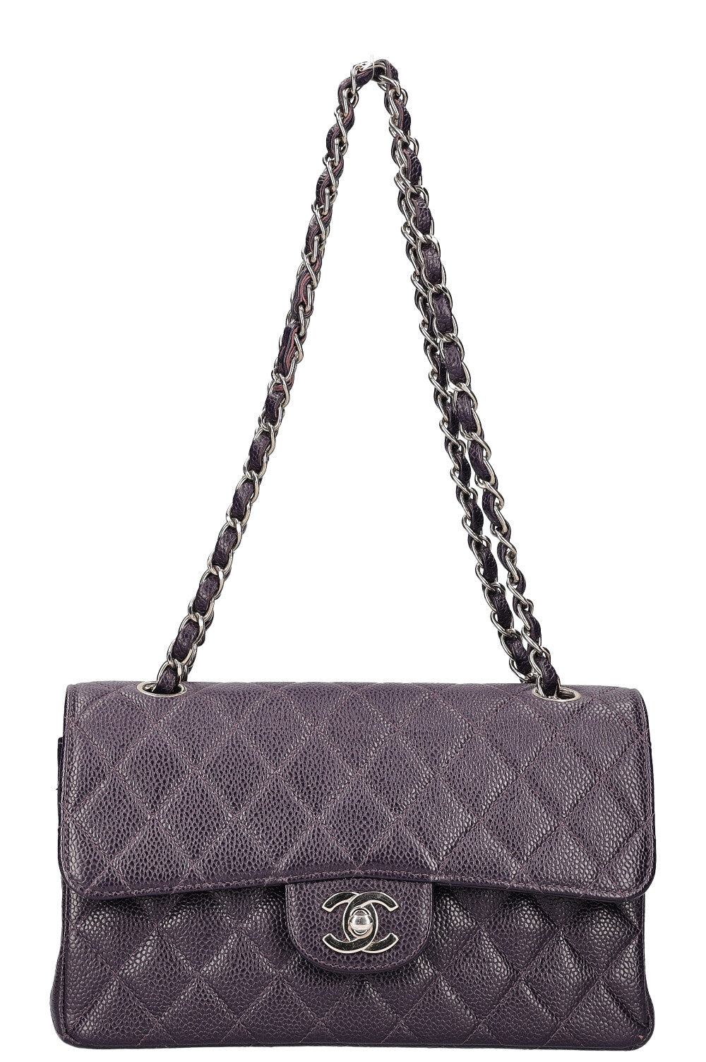 CHANEL Small Double Flap Bag Caviar Purple