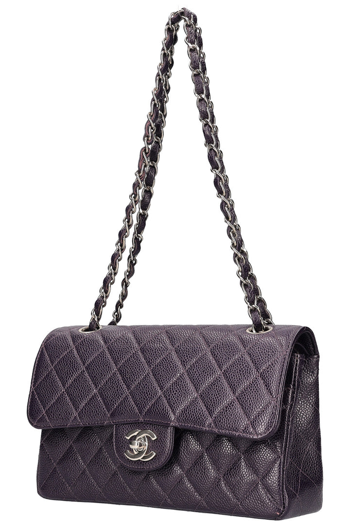 CHANEL Small Double Flap Bag Caviar Purple