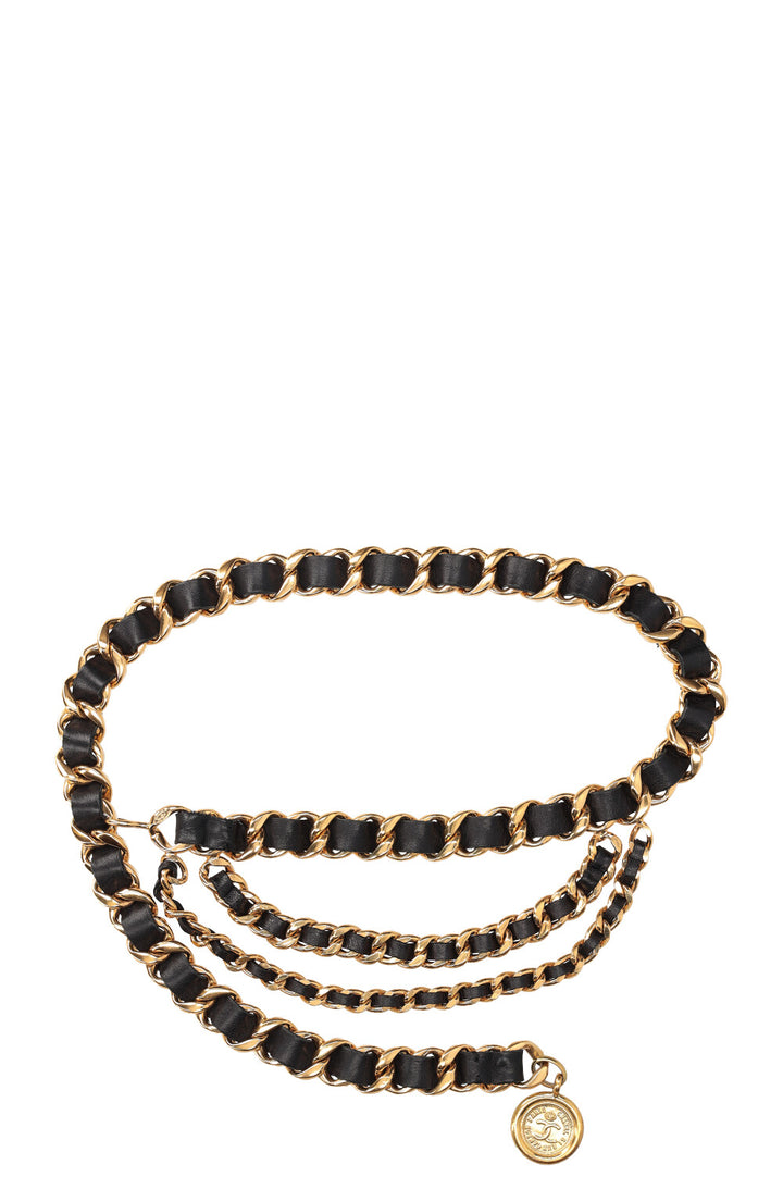 CHANEL Chain Medallion Belt Black