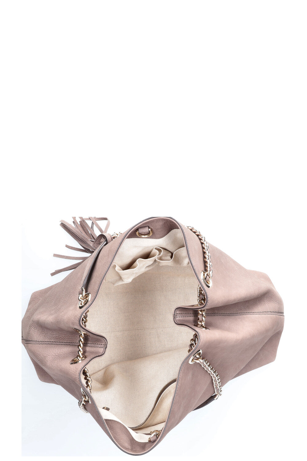 GUCCI Soho Chain Shoulder Bag Etoupe