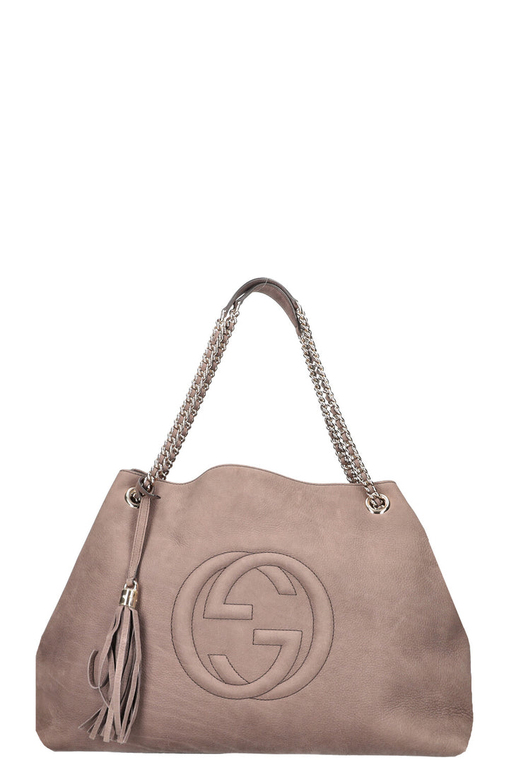 GUCCI Soho Chain Shoulder Bag Etoupe