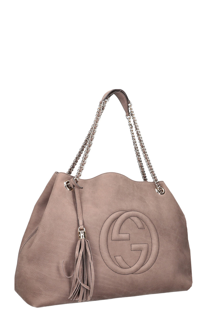 GUCCI Soho Chain Shoulder Bag Etoupe