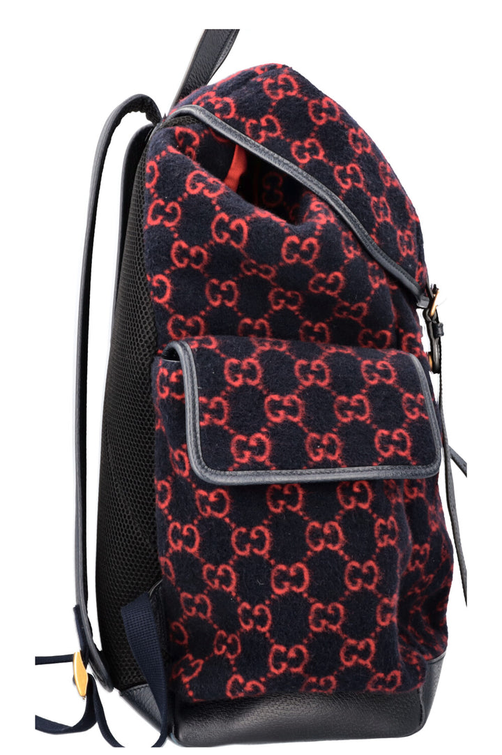 GUCCI GG Large Wool Backpack Navy