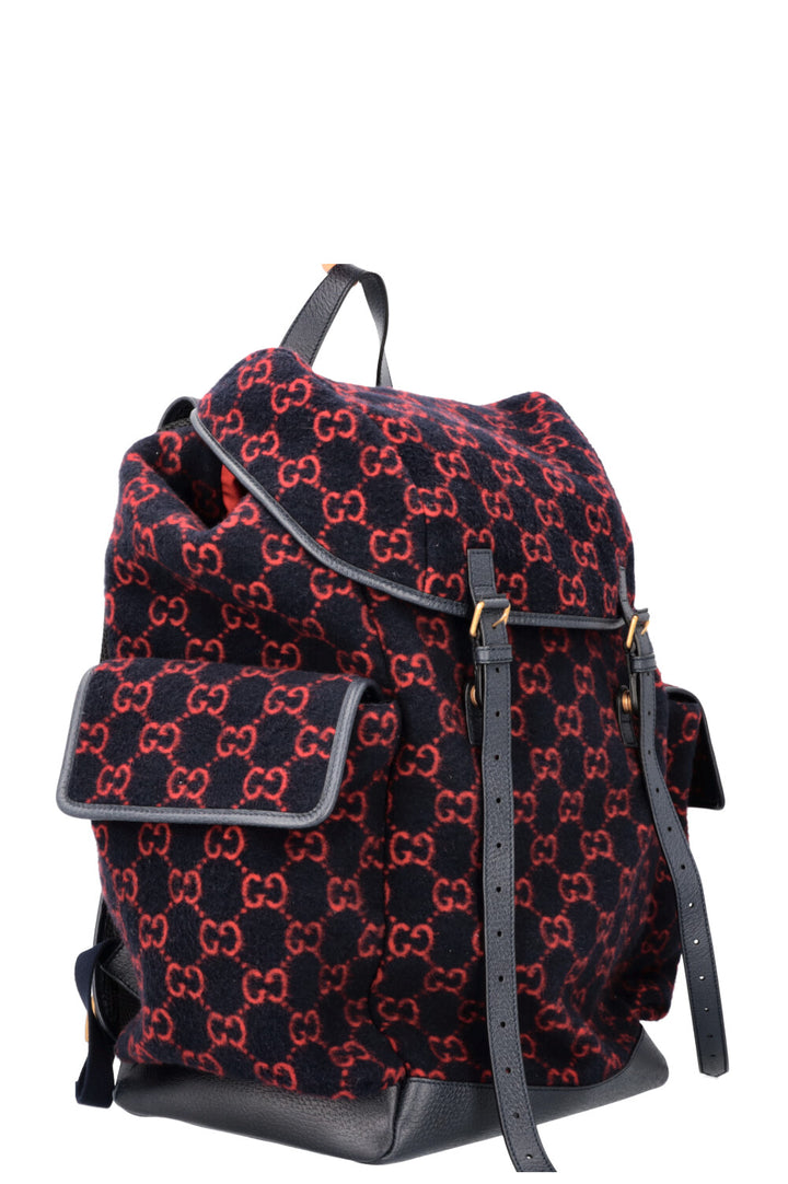 GUCCI GG Large Wool Backpack Navy