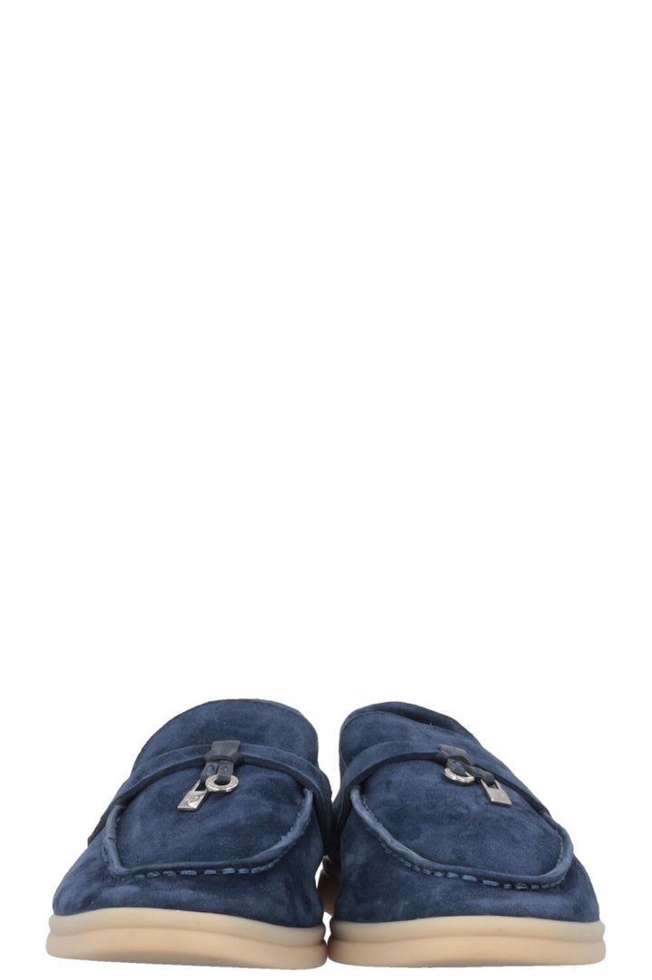 LORO PIANA Summer Walk Loafers Suede Navy