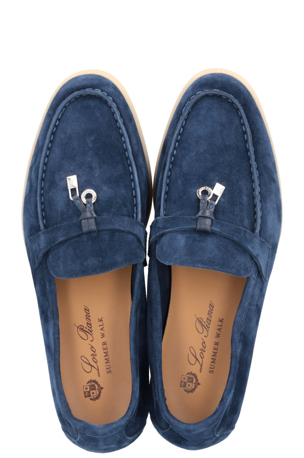 LORO PIANA Summer Walk Loafers Suede Navy
