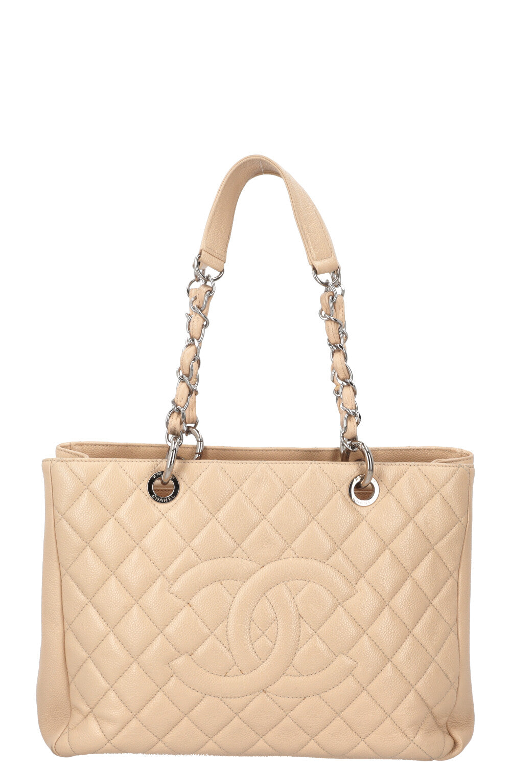 CHANEL GST Tote Bag Caviar Leather Beige