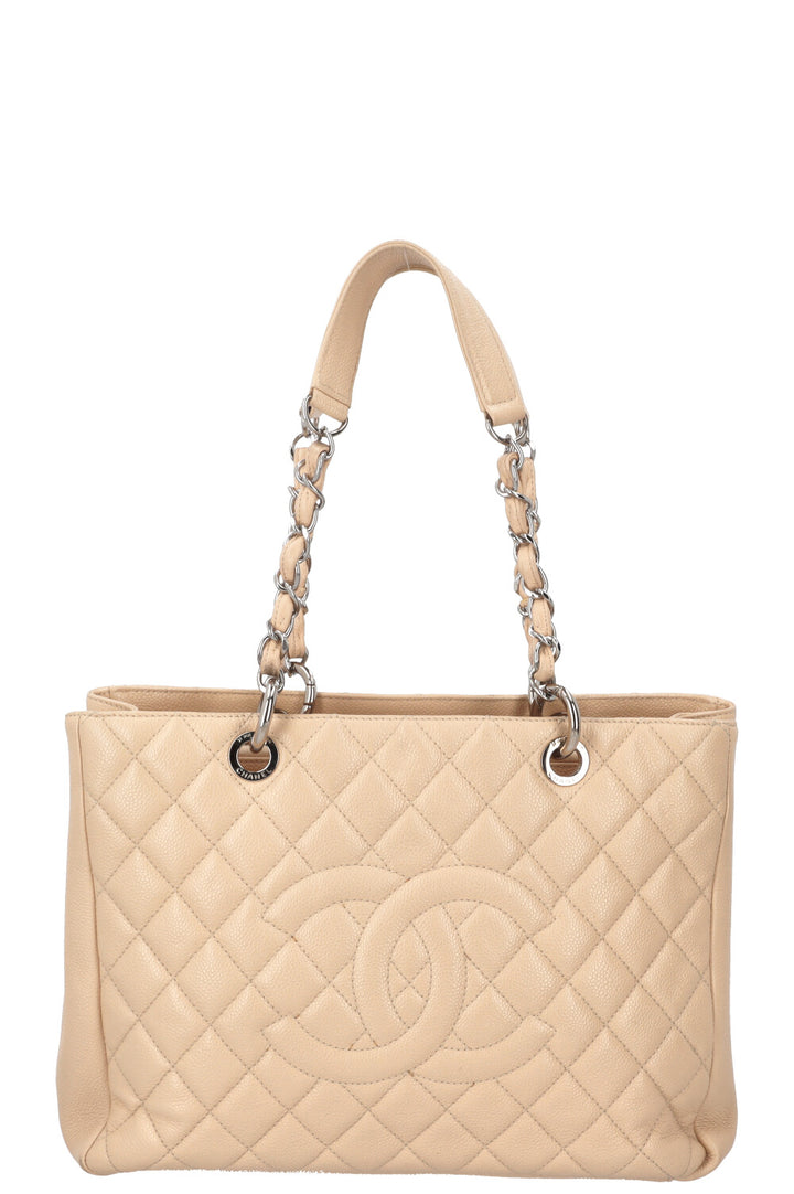 CHANEL GST Tote Bag Caviar Leather Beige