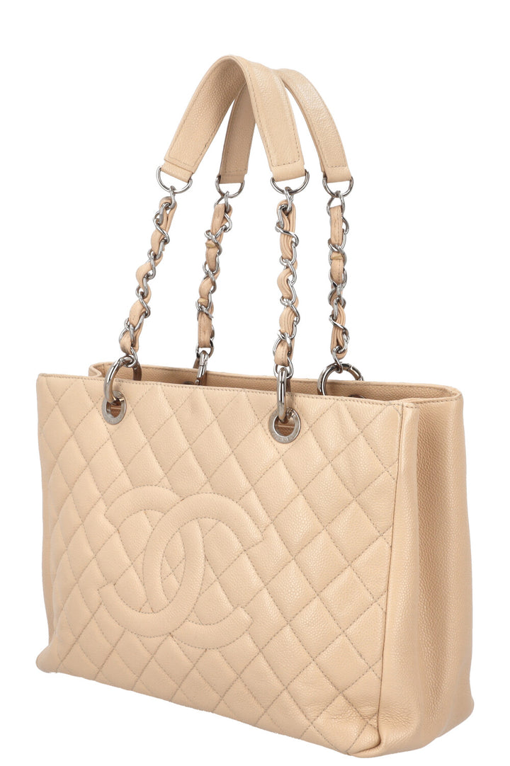 CHANEL GST Tote Bag Caviar Leather Beige