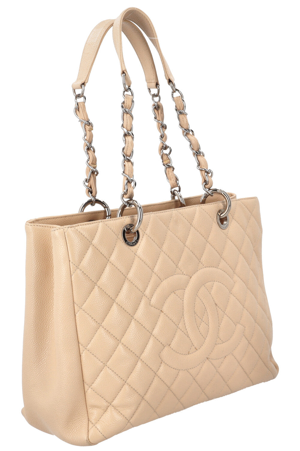 CHANEL GST Tote Bag Caviar Leather Beige