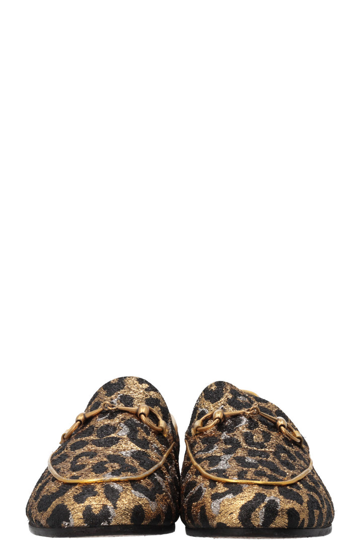 GUCCI Jordaan Loafers Lurex Cheetah