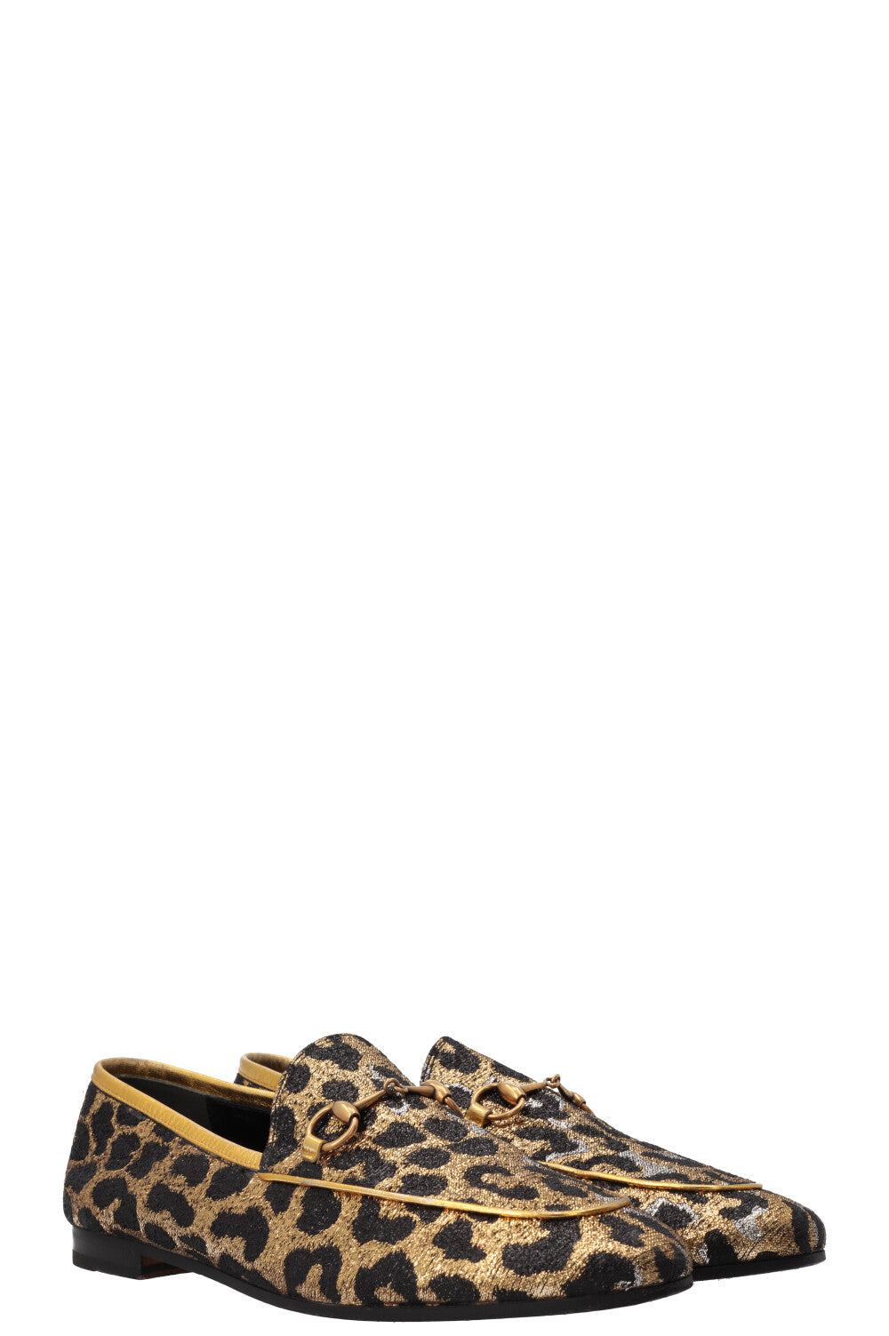 GUCCI Jordaan Loafers Lurex Cheetah