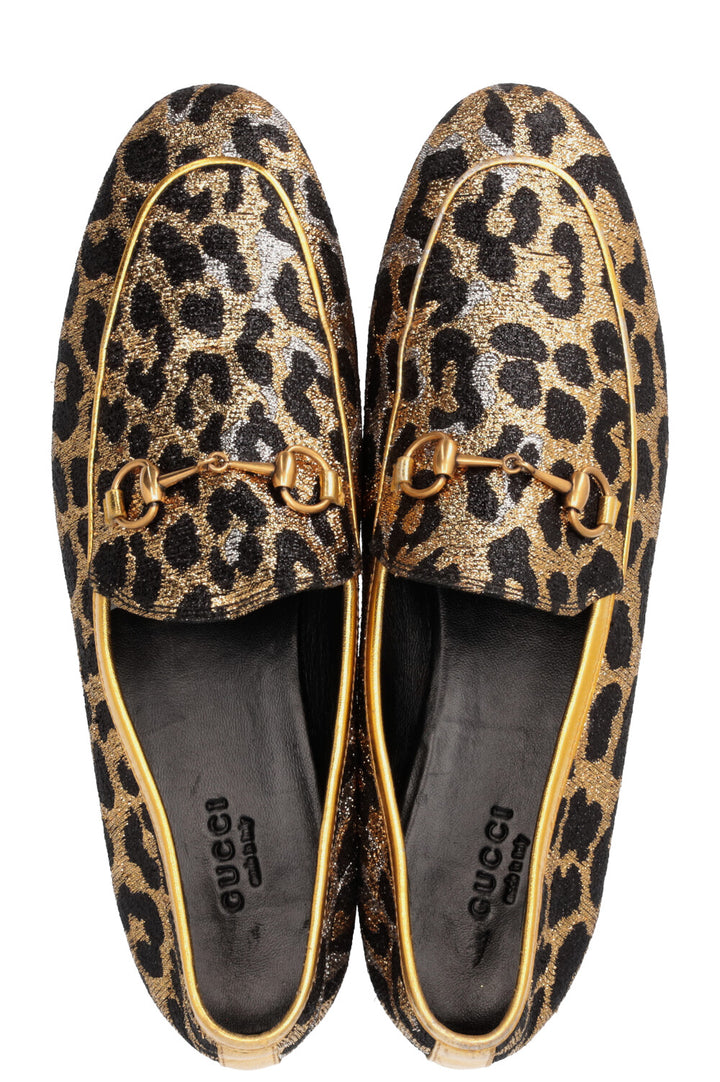 GUCCI Jordaan Loafers Lurex Cheetah