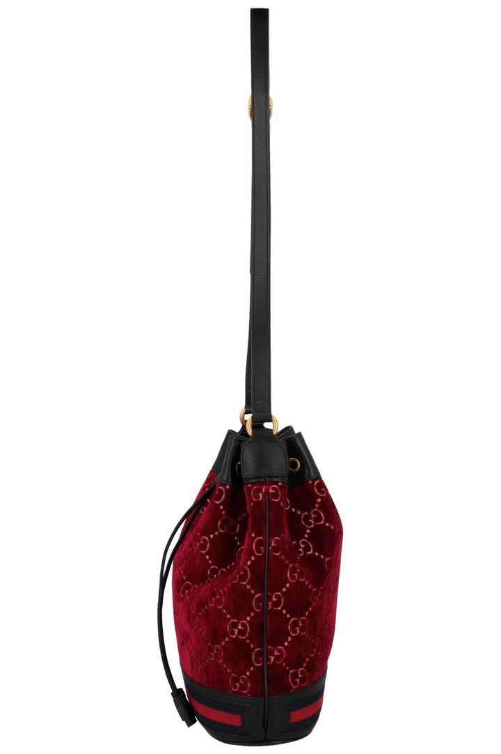GUCCI Supreme GG Sac Seau Velours Rouge