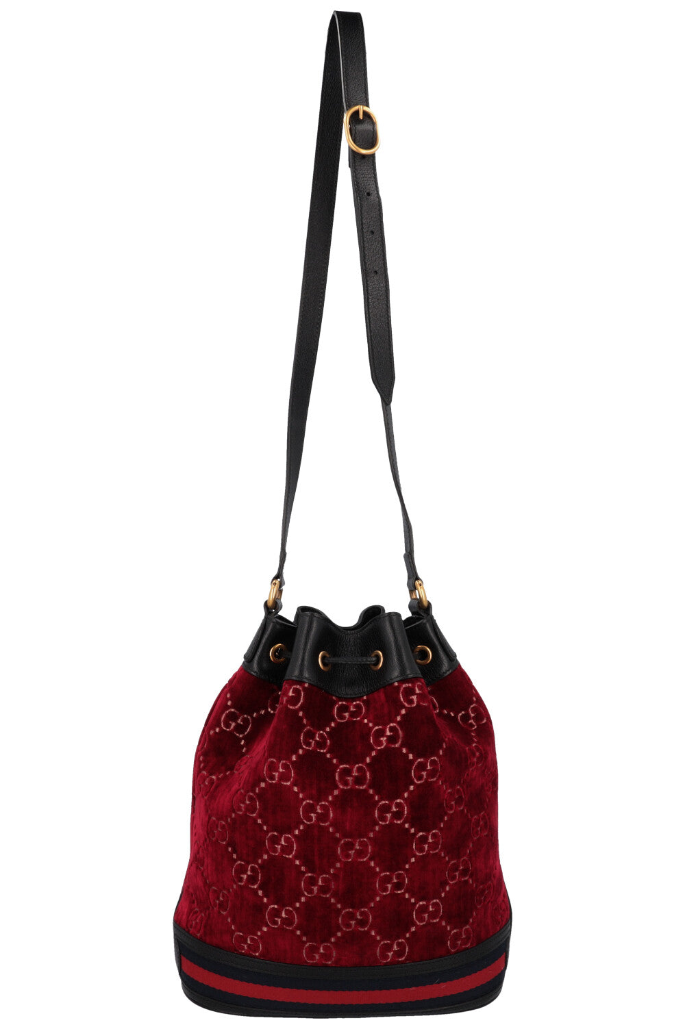GUCCI Supreme GG Sac Seau Velours Rouge