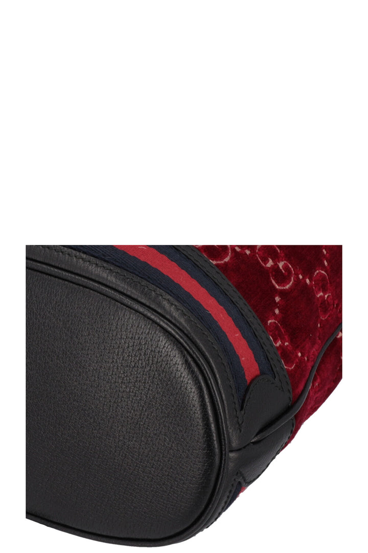 GUCCI Supreme GG Sac Seau Velours Rouge