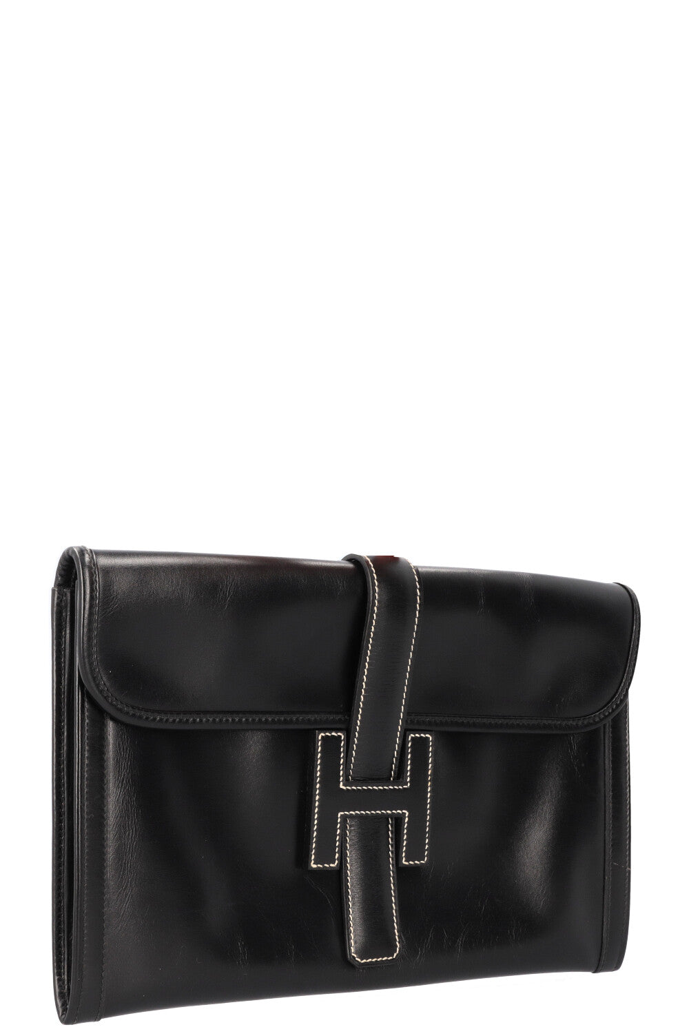 HERMÈS Jige Clutch 29 Box Black