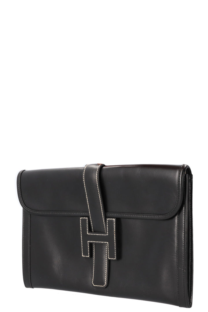 HERMÈS Jige Clutch 29 Box Black