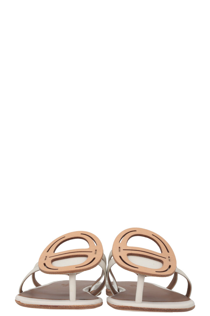 HERMÈS Galet Chain DAncre Sandals Blanc