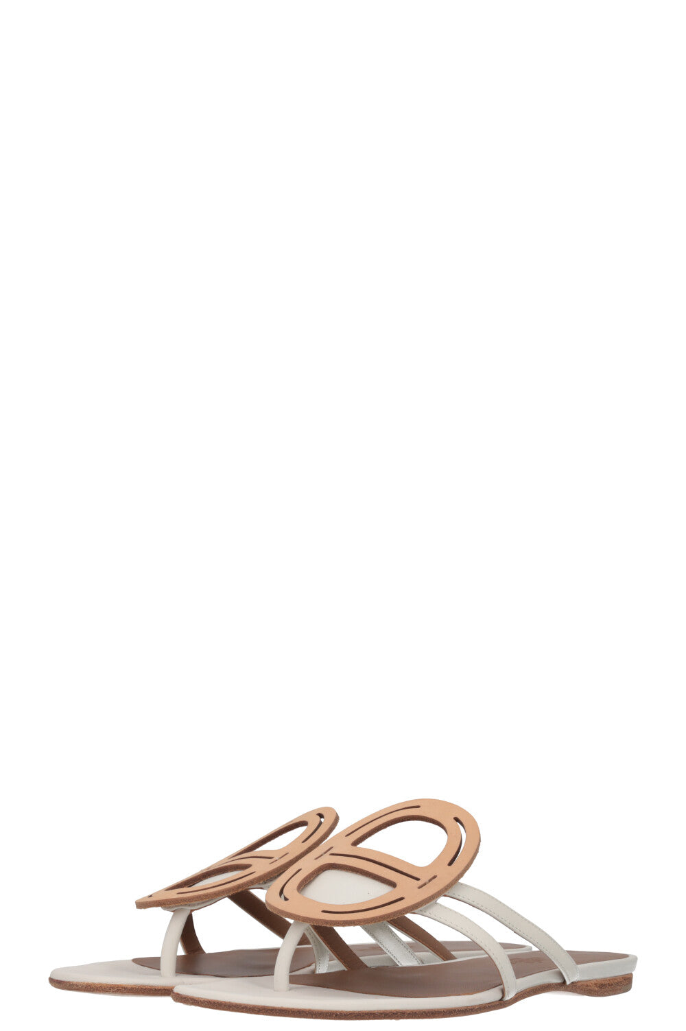 HERMÈS Galet Chain DAncre Sandals Blanc